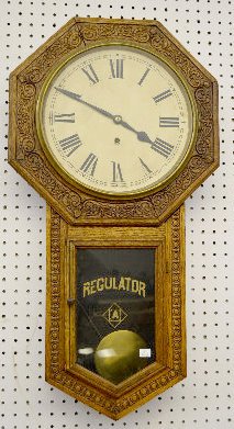 Ansonia Oak “A” Regulator Long Drop Clock