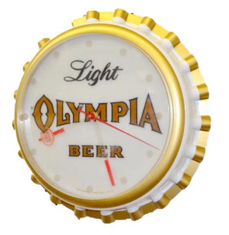 Vintage Olympia Beer Bottle Cap Clock