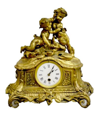 French Mantel clock, Cherubs and Ducks