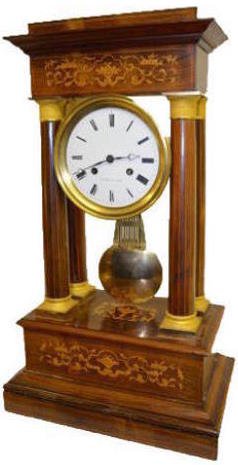 Large French Inlay on T&S Portico Clock