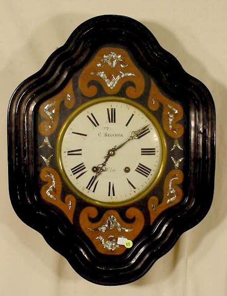 C. Beucher Vitre Inlaid Hanging Clock