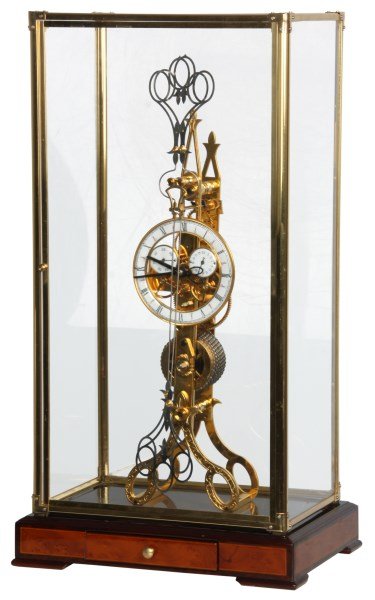 Scissor Pendulum Fusee Skeleton Clock