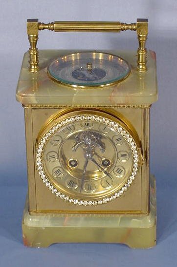 French Carriage Clock with Barometer Dial