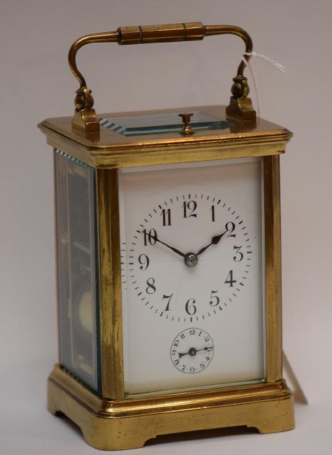 French Brass Carriage Clock with repeating multi strike