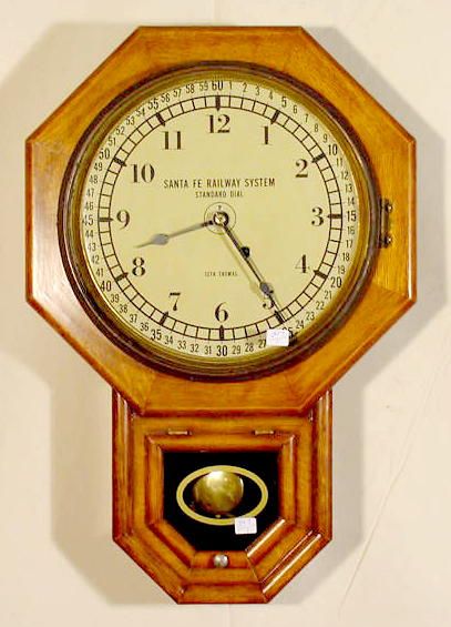 Santa Fe Railway Short Drop Clock