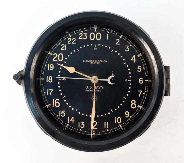 CHELSEA WWII US NAVY SHIPS CLOCK