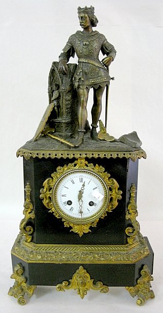French Silk String Statue Clock
