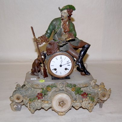 French Figural Clock, Signed T. Marti