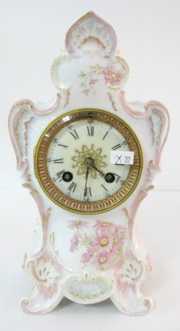 Porcelain Clock w/Floral Décor