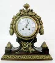 French Mantle Clock, Wood & Gesso