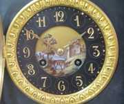 French Slate & Porcelain Mantle Clock