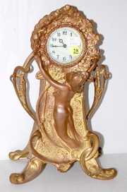 New Haven Trouville White Metal Novelty Clock