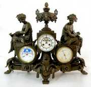 French Bronze Multi Function Clock