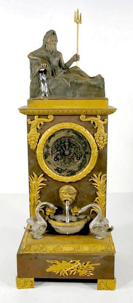 French Figural Animated Silk String Clock