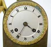 French Figural Dore & Bronze Silk String Clock