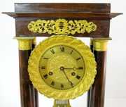 Pillar Clock w/Dore Metal Decoration