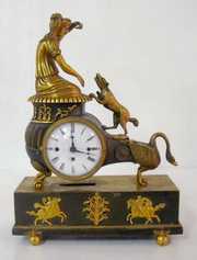 Early French Bronze Figural Silk String Clock