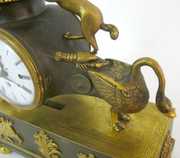 Early French Bronze Figural Silk String Clock