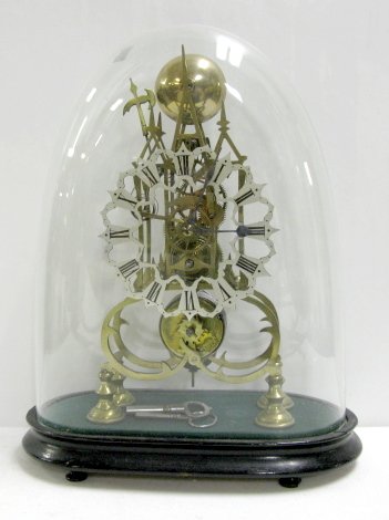 English Single Fusee Skeleton Clock