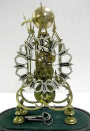 English Single Fusee Skeleton Clock