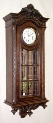 French Walnut Westminster Chime Wall Clock
