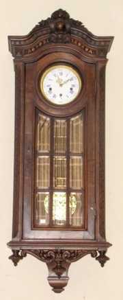 French Walnut Westminster Chime Wall Clock