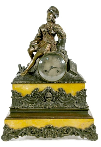 V.A. Jovart Fils French Bronze Silk String Clock