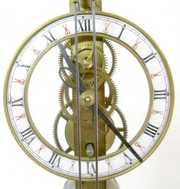 Single Fusee Skeleton Clock w/Scissor Pendulum