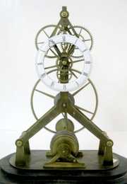 Single Fusee Skeleton Clock, Under Dome