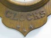Oak Trade Sign Clock w/Applied Letters