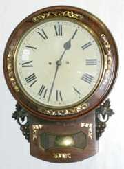 Inlaid Double Fusee Hanging Clock