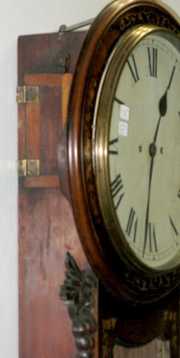 Inlaid Double Fusee Hanging Clock
