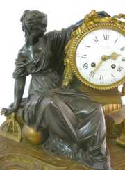 Japy Freres & Cie French Bronze & Marble Clock