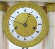 French Portico White Marble Clock