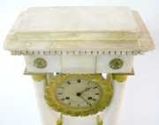 French White Alabaster Column Clock