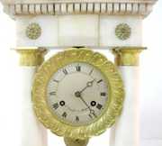 French White Alabaster Column Clock