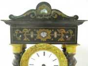 French Column Clock w/Brass Inlay