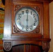Oak Carved 2 Weight Grandfather Clock