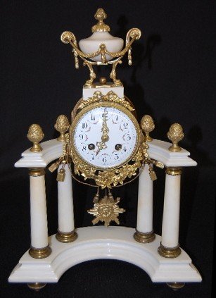 French Marble 4-Column Clock
