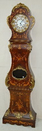 French Inlaid & Bronze Tall Case Clock