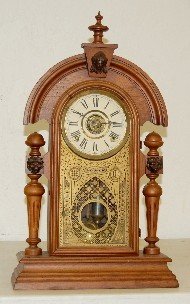 E.  Ingraham Walnut King Parlor Clock