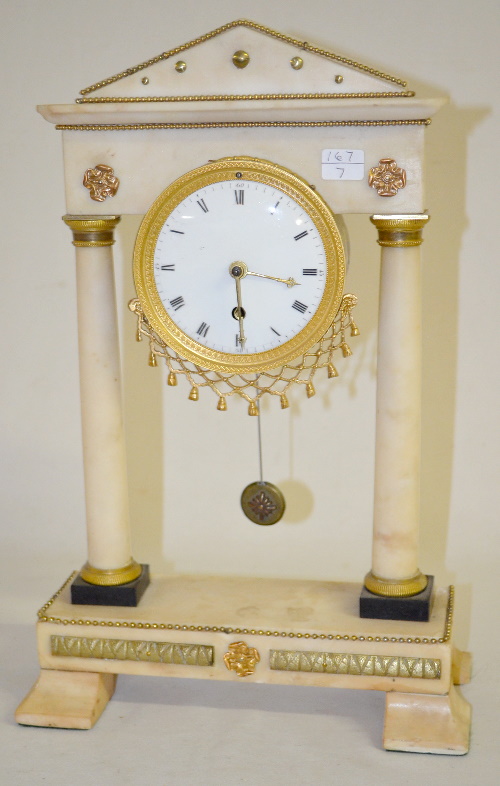 Antique French Marble Portico Clock, TO