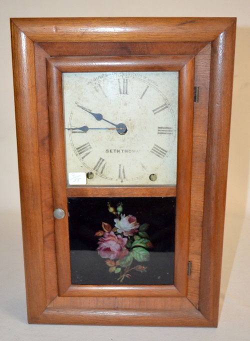 Antique Seth Thomas 1/4 O.G. Clock with Floral Door