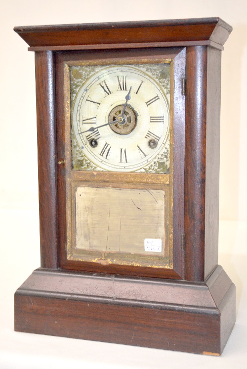 Antique Atkins Rosewood Split Column Shelf Clock