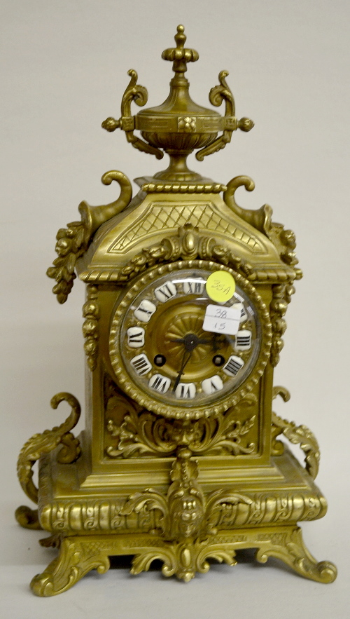 Antique French Japy Freres Brass Shelf Clock