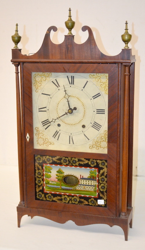 Antique Chauncey Ives Pillar & Scroll Wood Works Clock