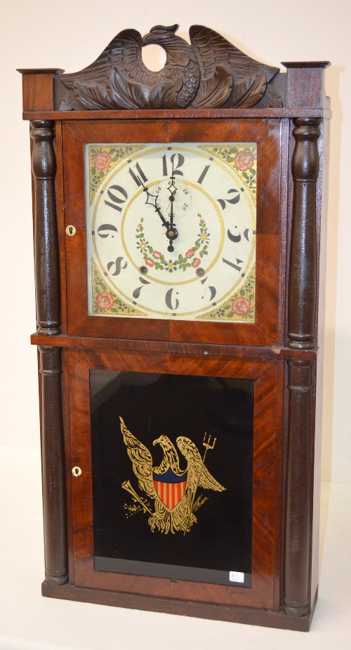 Antique Hopkins & Alfred Split Column Wood Works Clock