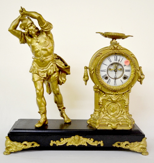 Antique New Haven Figural Statue Clock, “Norman”