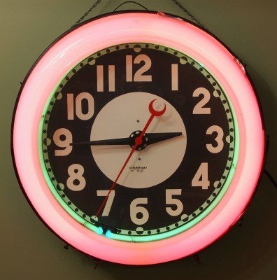 Neon gallery clock