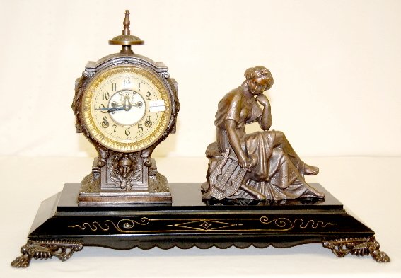 New Haven Antique Lady Statue Clock